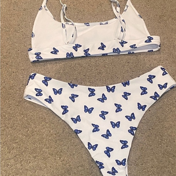 SHEIN White and Blue Butterfly Bikini - Picture 7 of 7
